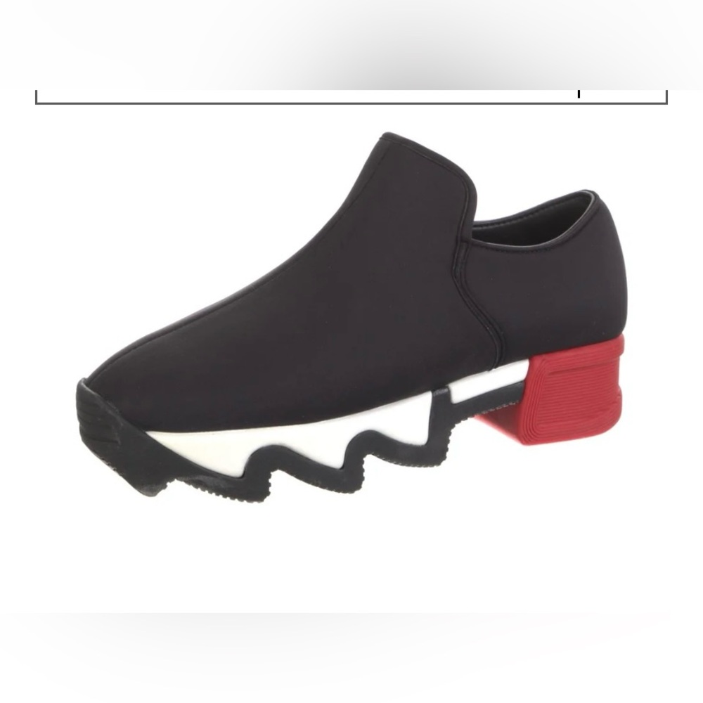 Chic Black and Red Slip-On Sneakers - Picture 1 of 5
